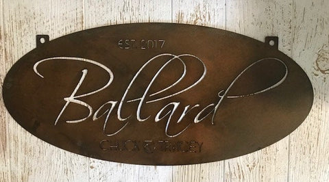 3ft  Metal Sign with your name