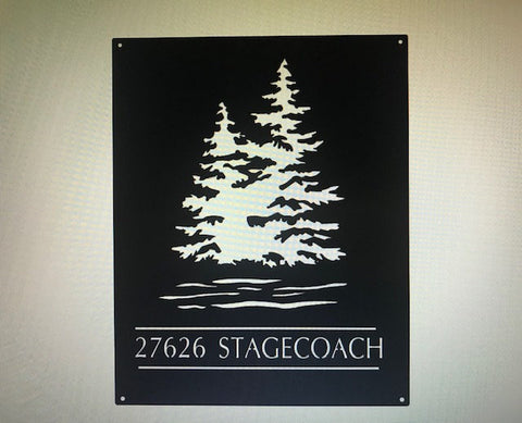 Metal evergreen address sign ,evergreen address sign, custom address sign