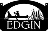 Metal CANOE sign, CANOE,bulrushes sign
