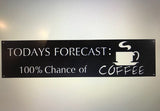 TODAYS FORECAST COFFEE metal sign