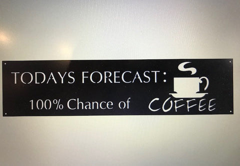 TODAYS FORECAST COFFEE metal sign