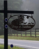 4ft Metal Sign with barn and donkeys customized with your name
