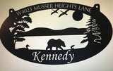 Wildlife cabin sign,Metal WILDLIFE Sign,  BEAR, FISH  Lake sign, 3ft lake sign, customized