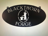 Metal BLACKSMITH sign with BLACKSMITH and HAMMER