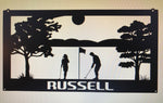 Metal Sign, GOLFING SCENE 3ft
