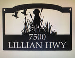 Metal Sign HUNTING DOG SCENE