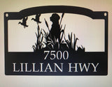 Metal Sign HUNTING DOG SCENE