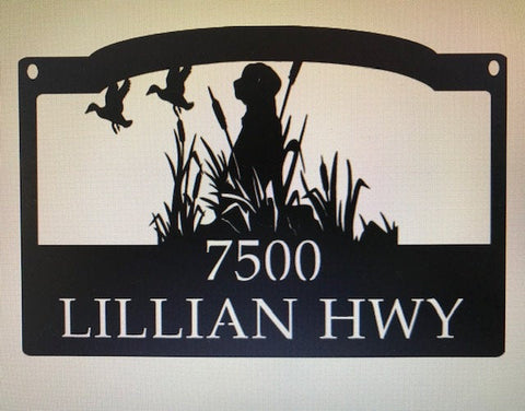 Metal Sign HUNTING DOG SCENE