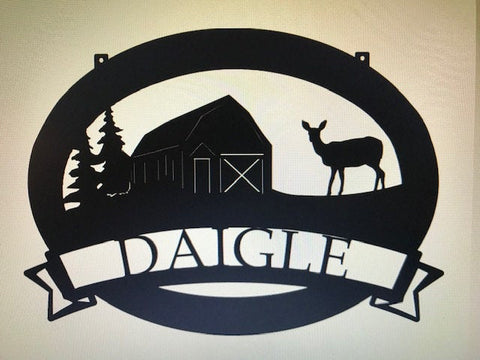 Metal SIGN ,BARN, Deer, Personal Sign