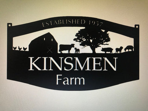 Metal Sign Barn ,CHICKENS, PIG, Sheep, Cow Calf  3ft SIGN