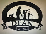 Metal hunting sign ,father/son hunting silhouette sign