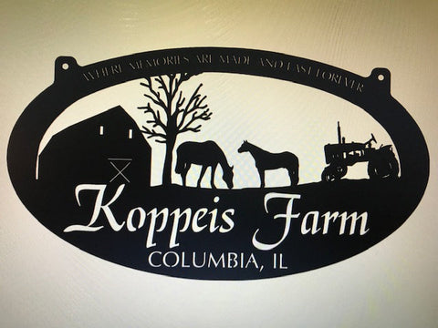 Metal HORSE Sign ,barn, horses,tractor sign, 3ft  wide