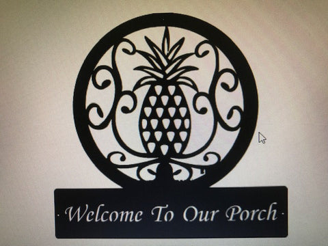Metal PINEAPPLE PORCH  SIGN