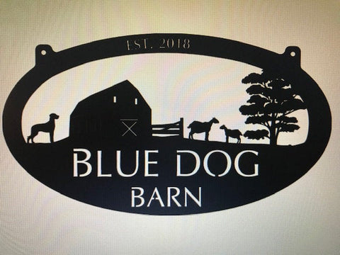 Metal GREAT DANE sign  and GOATS Sign with  Barn , 3ft sign
