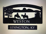Ranch address sign,Horse back sign,CAMPGROUND SIGN ,metal sign with address sign underneath