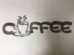 Metal COFFEE DECOR, rustic coffee wall art, coffee sign