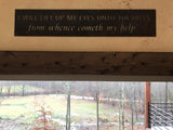 I Will Lift Up My Eyes unto the Hills metal plaque