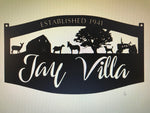 Metal Sign Barn ,DONKEY, GOAT ,DEEr, TRACTOR,4ft sign customized with your name and animals!