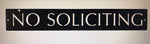 Metal NO SOLICITING sign