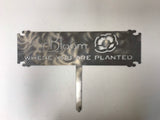 Bloom where you are planted metal plaque on stake