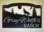 Metal WOLF Sign , WOLF howling personalized sign