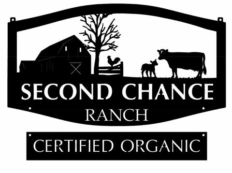 Metal Sign , farmyard sign, 3ft sign and 30" certified organic sign