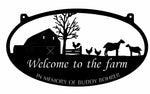 Metal GOAT Sign with  barn and goat ,  or chicken scene customized