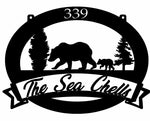 Metal BEAR sign,BEAR and Cubs sign, bear EVERGREEN Sign customized