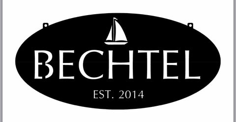 Sailboat address sign, 18 inch Personalized metal sign with SAILBOAT
