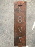 Metal house number with hidden mounting bracket, address sign in metal