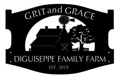 3ft metal sign in black matte