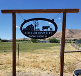 Metal Farm Sign, Barn ,Cow ,Calf ,chicken ,4ft sign