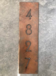 Metal house number with hidden mounting bracket, address sign in metal
