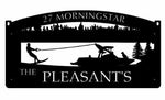 Metal SKI BOAT sign, ski boat water skiing sign,
