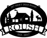 Metal Cabin moose or bear sign,3 ft  metal SIGN with CABIN and BEAR or moose