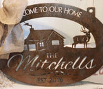 Metal Cabin moose or bear sign,3 ft  metal SIGN with CABIN and BEAR or moose