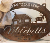 Metal Cabin moose or bear sign,3 ft  metal SIGN with CABIN and BEAR or moose