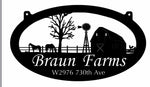 Metal HORSE Sign, Barn , Windmill Horses, fence ,3ft sign