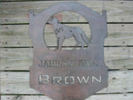Metal GERMAN SHEPHERD dog sign with german shepherd