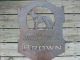 Metal GERMAN SHEPHERD dog sign with german shepherd