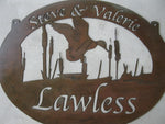 Metal DUCK  sign ,laser cut duck cattail sign, cattail and duck sign customized