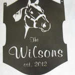 2 ft  metal horse sign with quarter horse head