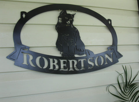 Metal CAT sign with  your name