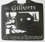 Metal FISHERMAN sign ,fisherman cabin sign, personalized cabin fisherman sign