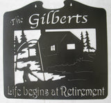 Metal FISHERMAN sign ,fisherman cabin sign, personalized cabin fisherman sign
