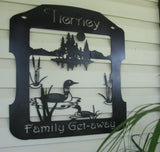 Personalized, metal loon sign, loon sign, laser cut loon sign