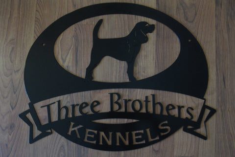 Metal dog sign, dog kennel sign, custom