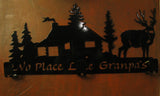 No place like home except for Grannys,with cabin, and evergreen scene