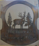 Metal BUCK sign, BUCK evergreen sign,HUGE 4ft buck sign, laser cut buck sign, buck address sign