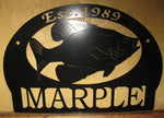 metal fish sign with Crappie fish